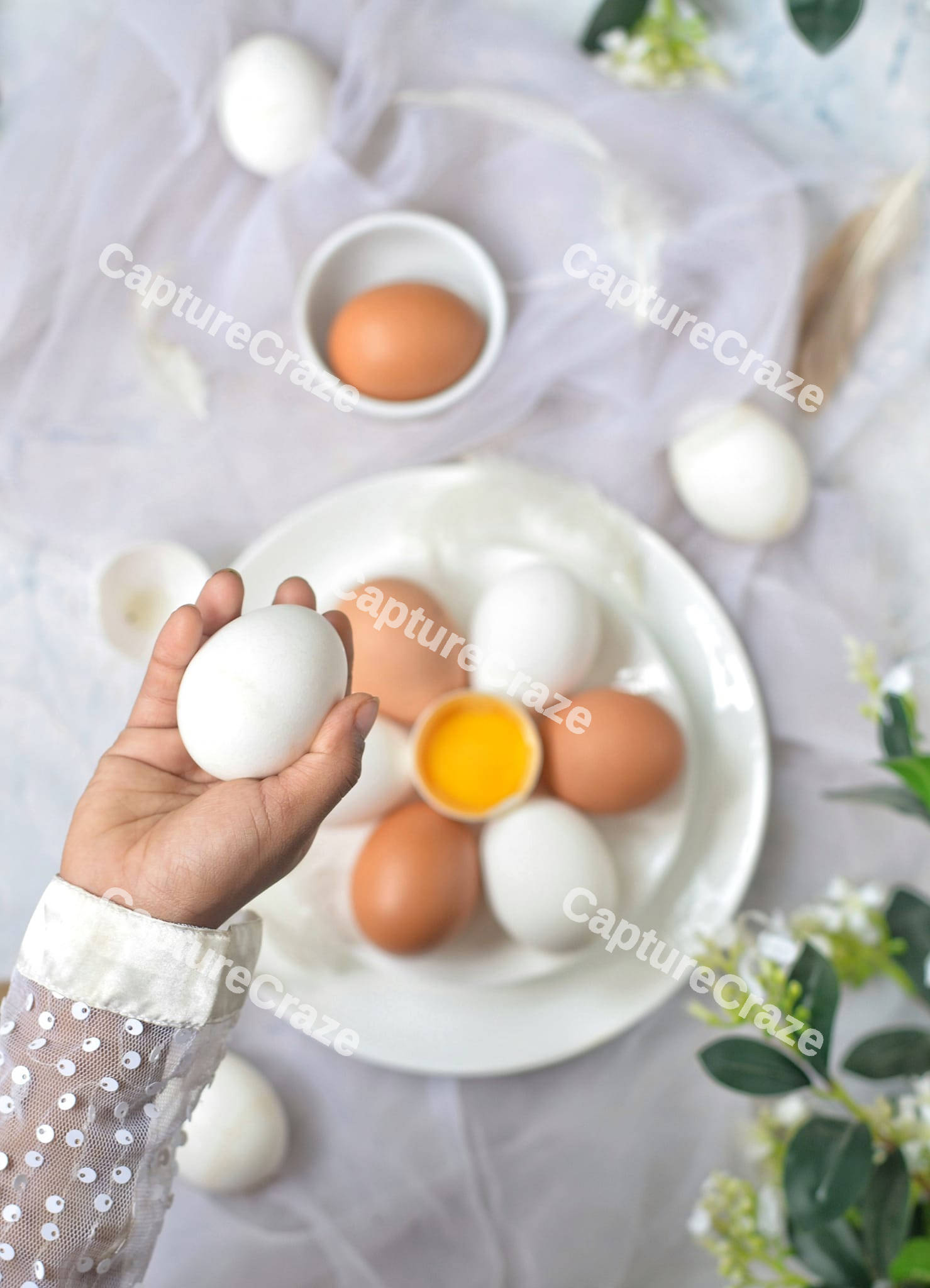 A white eggs in a hand